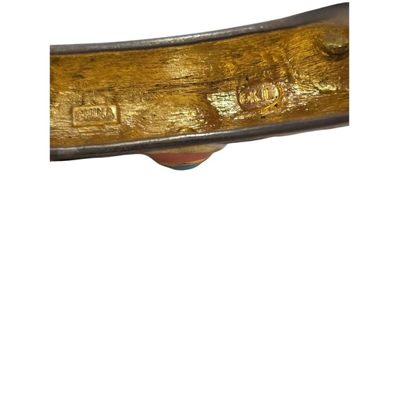 Vintage KJL Enameled Jeweled Bangle Bracelet (A6737) - Picture 5 of 6